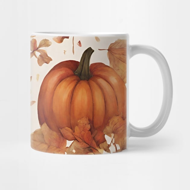 Fall Pattern Pumpkins and Leaves by stressless